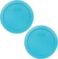 get organized with pyrex: bundle of 2 7201-pc surf blue round plastic food storage lids logo