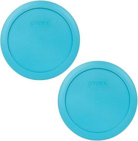 img 2 attached to Get Organized with Pyrex: Bundle of 2 7201-PC Surf Blue Round Plastic Food Storage Lids