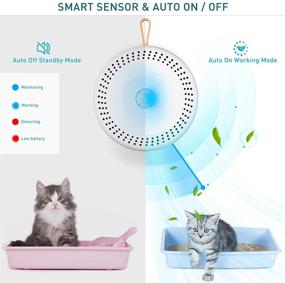 img 3 attached to Smart Deodorizer Genie for Cat Litter Box - Lionpapa Odor Eliminator, 99.9% Dust Free, Extended Battery Life up to 8-10 Days, USB Powered, Auto On/Off - Ideal for All Types of Cat Litter Box, Pet Toilet, and Small Areas