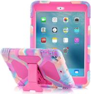 protective pink ipad mini case with anti-slip silicone - shock-absorption, high impact resistance, hybrid 3-layer armor logo