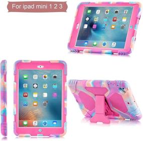 img 3 attached to Protective Pink iPad Mini Case with Anti-Slip Silicone - Shock-Absorption, High Impact Resistance, Hybrid 3-Layer Armor