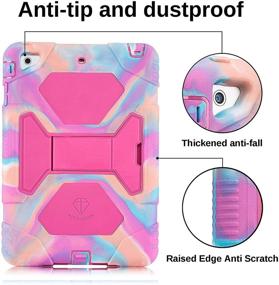 img 1 attached to Protective Pink iPad Mini Case with Anti-Slip Silicone - Shock-Absorption, High Impact Resistance, Hybrid 3-Layer Armor