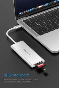 img 1 attached to LENTION USB C Hub 4K HDMI, 3 USB 3.0, SD 3.0 Card Reader - Compatible 💻 with 2020-2016 MacBook Pro 13/15/16, New iPad Pro/Mac Air/Surface, Chromebook, and More - Multi-Port Dongle Adapter (CB-C34, Silver)