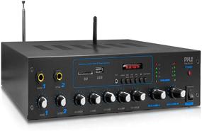 img 4 attached to Pyle PT506BT.5 Professional Powered Amplifier & Bluetooth Receiver: 600 Watt Stereo Audio System with FM Radio, Mic Inputs, MP3/USB/SD/AUX Playback & LCD Display