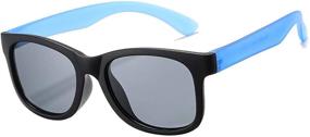 img 3 attached to AZORB Kids Polarized Sunglasses for Boys and Girls, Soft TR Rubber Frame Eyewear, Ideal for Children Ages 4-12