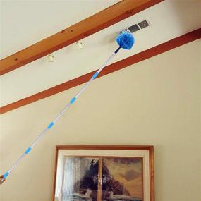 img 1 attached to 🕸️ 10-foot Cobweb Duster with Pole: Effective Ceiling Fan & Garage Cleaner with Medium Stiff Bristles