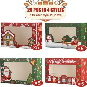 img 2 attached to Christmas Cookie Boxes - 20 Pack, 8x5x3 inches, Windowed Gift Boxes for Pastries, Cupcakes, Candy & More - Perfect for Holidays, Parties, and Gifting