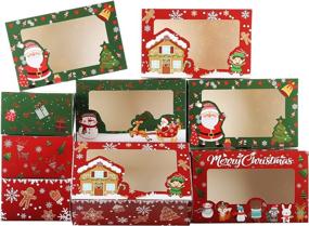 img 4 attached to Christmas Cookie Boxes - 20 Pack, 8x5x3 inches, Windowed Gift Boxes for Pastries, Cupcakes, Candy & More - Perfect for Holidays, Parties, and Gifting