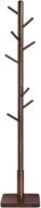 🧥 vasagle 8-hook solid walnut coat rack hall tree - stylish and functional urcr010w01 logo
