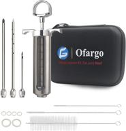 🔥 enhance your bbq experience with ofargo meat injector kit: 3 marinade flavors, syringe needles, and user manual included logo