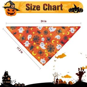 img 3 attached to 🎃 Washable Halloween Triangle Dog Bandana with Pumpkin, Bat, Spider, and Ghost Patterns - Scarf Accessories