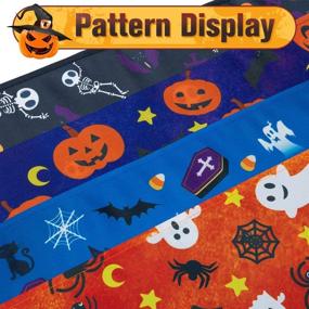 img 2 attached to 🎃 Washable Halloween Triangle Dog Bandana with Pumpkin, Bat, Spider, and Ghost Patterns - Scarf Accessories