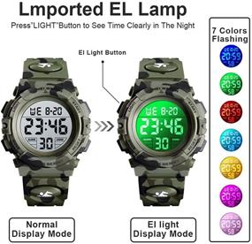 img 1 attached to Ultra-Trendy Kids Digital Sport Watch: Waterproof, LED Display, Quartz Analog, Alarm - Perfect for Boys & Girls