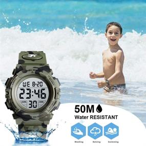 img 2 attached to Ultra-Trendy Kids Digital Sport Watch: Waterproof, LED Display, Quartz Analog, Alarm - Perfect for Boys & Girls