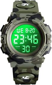 img 4 attached to Ultra-Trendy Kids Digital Sport Watch: Waterproof, LED Display, Quartz Analog, Alarm - Perfect for Boys & Girls