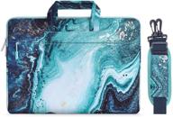 🎒 mosiso laptop shoulder bag - macbook pro 16 inch a2141/pro retina a1398, 15-15.6 inch notebook - creative wave marble carrying briefcase handbag sleeve case logo