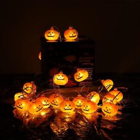 img 3 attached to 🎃 Spook up Your Halloween Decor with 60 LED Pumpkin Ghost Bat String Lights – 30 FT Battery Operated – Perfect for Indoor/Outdoor Parties and Home Yard Decorations – 2 Modes: Steady or Flickering