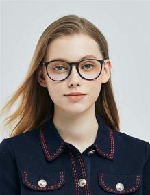 img 3 attached to 👓 CNLO 2 пакета Очки, блокирующие синий свет: Ретро круглые очки для мужчин/женщин, анти-усталость компьютерные очки (песочно-черные/хрустальные)