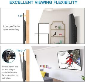 img 2 attached to Кронштейн PERLESMITH для наклона телевизора на стену для LED-, LCD-, OLED- и плазменных экранов диагональю от 32 до 70 дюймов — подходит для стен из дерева шириной от 16 до 24 дюймов, наклонное крепление для телевизора с максимальной стандартной диагональю VESA 600 x 400 мм и весом до 132 фунтов — улучшает SEO.