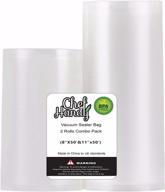 🔒 chefhandy vacuum sealer rolls - food saver storage bags, 2 rolls combo pack 11"x50' & 8"x50' (total 100 feet) logo