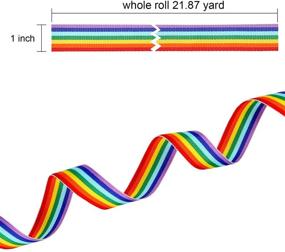 img 3 attached to 🌈 Konsait 25mm Rainbow Ribbon Grosgrain Stripe Double Face Polyester Ribbon: Ideal for DIY, Crafts, Hairbows, Wrapping & More - 20M Length