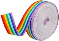 🌈 konsait 25mm rainbow ribbon grosgrain stripe double face polyester ribbon: ideal for diy, crafts, hairbows, wrapping & more - 20m length logo