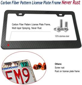 img 1 attached to Aootf Anti Theft License Plate Frame-Tamper Proof Carbon Fiber Car Tag Holder
