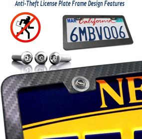 img 3 attached to Aootf Anti Theft License Plate Frame-Tamper Proof Carbon Fiber Car Tag Holder