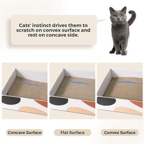 img 3 attached to 🐱 ComSaf Cat Scratching Pad: Curved Surface Cardboard Scratcher for Furniture Protection, 3-in-1 Corrugated Reversible Scratcher with Refill Box - Ultimate Scratcher Lounge Bed