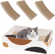 🐱 comsaf cat scratching pad: curved surface cardboard scratcher for furniture protection, 3-in-1 corrugated reversible scratcher with refill box - ultimate scratcher lounge bed logo