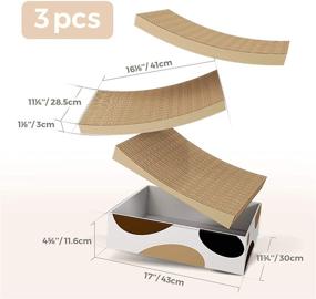 img 2 attached to 🐱 ComSaf Cat Scratching Pad: Curved Surface Cardboard Scratcher for Furniture Protection, 3-in-1 Corrugated Reversible Scratcher with Refill Box - Ultimate Scratcher Lounge Bed