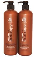 🧴 moroccan argan oil shampoo and conditioner set: ultimate hydration & uv protection for color treated hair - 16 oz x 2 - salon quality for men and women logo