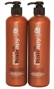 img 4 attached to 🧴 Moroccan Argan Oil Shampoo and Conditioner Set: Ultimate Hydration & UV Protection for Color Treated Hair - 16 Oz x 2 - Salon Quality for Men and Women