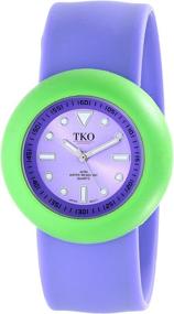 img 4 attached to Stylish and Vibrant: TKO ORLOGI Women's TK590-PGP Purple Rubber Slap Watch