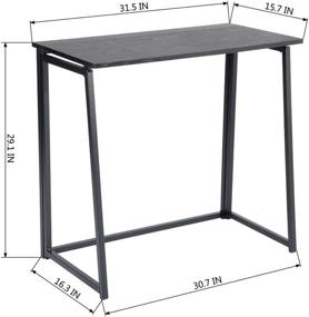 img 1 attached to 🖥️ Maximize your Small Space with CozyCasa Folding Computer Desk – Modern Industrial Style Study Writing Table for Home Office, Dorm, Bedroom – Foldable Laptop Table in Black