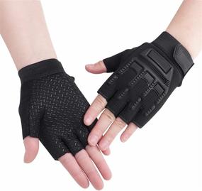 img 4 attached to Breathable Non Slip Adjustable Fingerless Skateboarding Outdoor Recreation