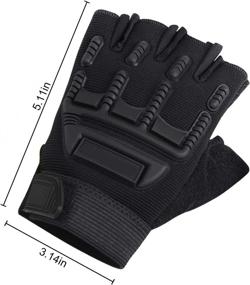 img 1 attached to Breathable Non Slip Adjustable Fingerless Skateboarding Outdoor Recreation