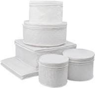 🍽️ laminet 6-piece quilted dinnerware storage set - keep your plates, cups, and platters organized and protected - white логотип