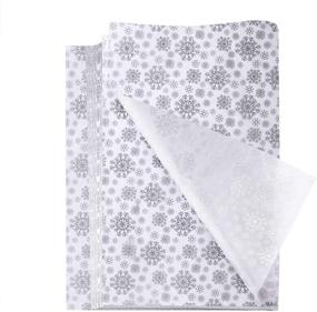 img 4 attached to FEPITO 100 Sheets Silver Snowflake Wrapping Paper: Big Size Christmas Tissue Paper for DIY and Craft, Gift Bags Decorations (14 x 20 Inch)