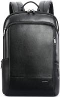 🎒 bopai unisex leather backpack with usb charging - 15.6 inch business laptop, lightweight, smart, black logo