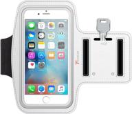 📱 white iphone 6s armband, armtrek sports exercise armband for apple iphone 6 and iphone 6s, running case pouch with touch compatibility and key holder – ideal for hiking, biking, and walking logo