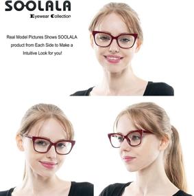 img 1 attached to SOOLALA Oversized Reading Glasses Eyeglasses