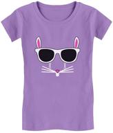 easter bunny shirt for girls - adorable rabbit face with eyeglasses on fitted kids t-shirt logo