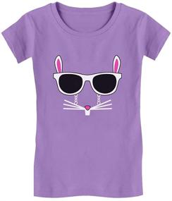 img 4 attached to Easter Bunny Shirt for Girls - Adorable Rabbit Face with Eyeglasses on Fitted Kids T-Shirt