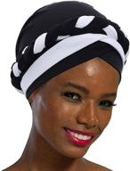 👒 add a stylish touch to your look with woeoe women's black stretch braid turban headwrap logo