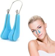 professional silicone nose shaper lifter clip, beauty up lifting soft safety pain-free nose corrector, bridge straightener shrinker easy to clean for men and women (blue) logo