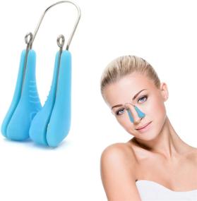 img 2 attached to Professional Silicone Nose Shaper Lifter Clip, Beauty Up Lifting Soft Safety Pain-Free Nose Corrector, Bridge Straightener Shrinker Easy to Clean for Men and Women (Blue)