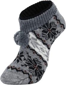 img 1 attached to 🧦 Warm and Comfy Fuzzy Socks for Women with Grippers - Non Slip, Thick Knit Christmas Socks - Ideal Winter Hospital Socks