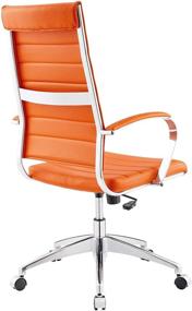 img 1 attached to 🍊 Embrace Productivity in Style with Modway Jive Ribbed High Back Tall Executive Swivel Office Chair - Orange