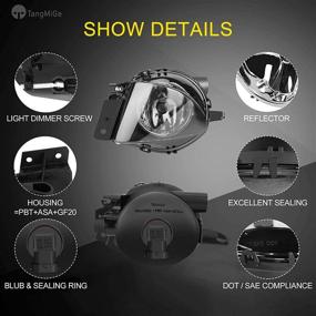 img 1 attached to 🚗 TangMiGe Дымчатые линзы противотуманных фонарей для BMW 3 серии (E90 / E91) Седан и Универсал (323i 325i 325xi 328i xDrive 330xi 335d 335i 328xi 335xi 330i) - 2006 2007 2008 2009, 1 пара (без Спортивного пакета)